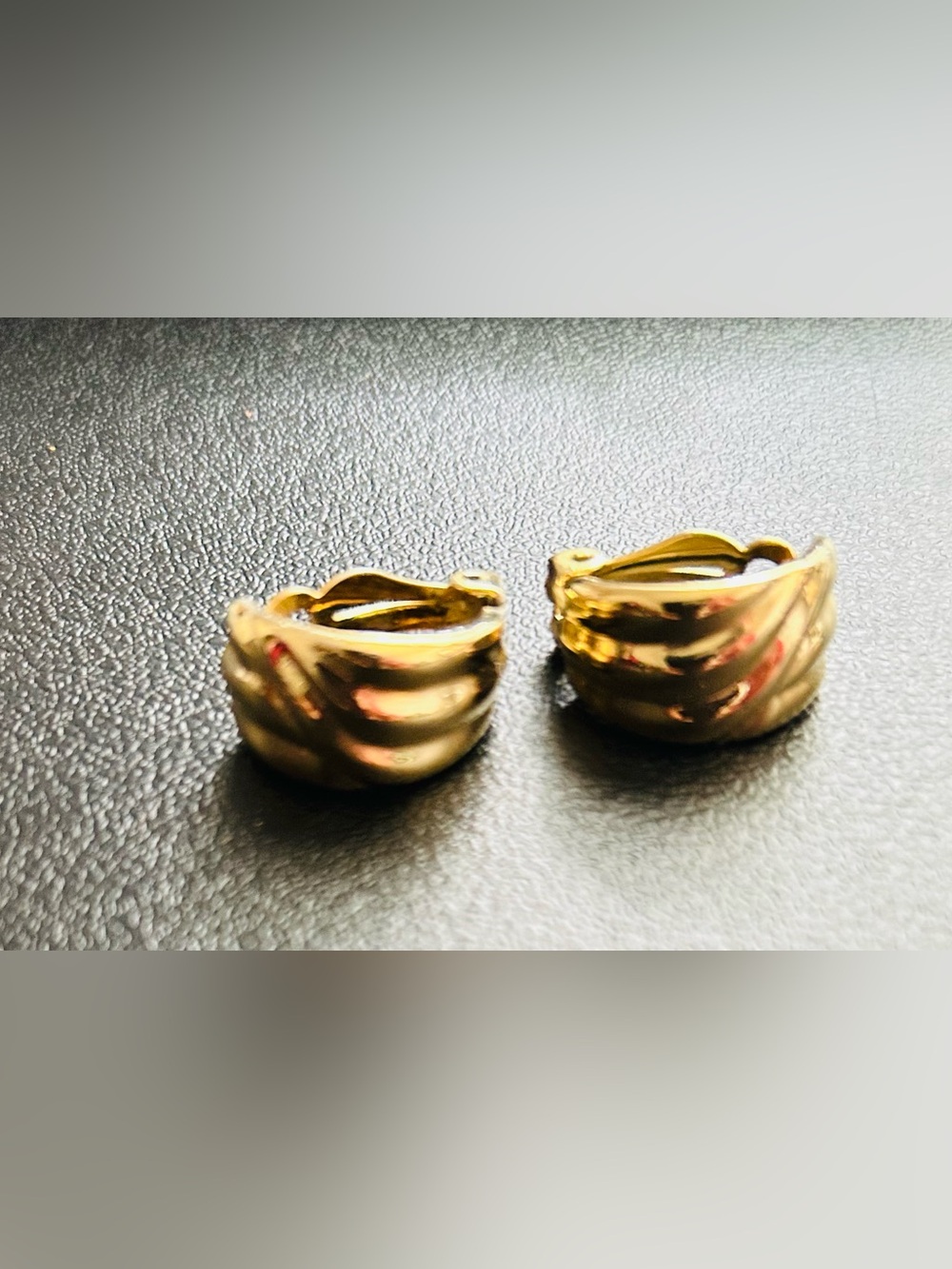 Vintage Gold Tone Dome Clip Earrings